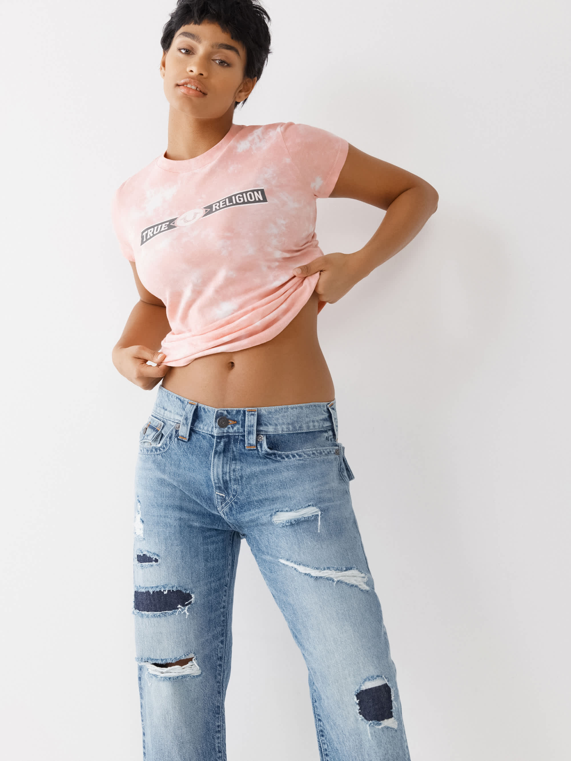TIE DYE CRYSTAL LOGO TEE
