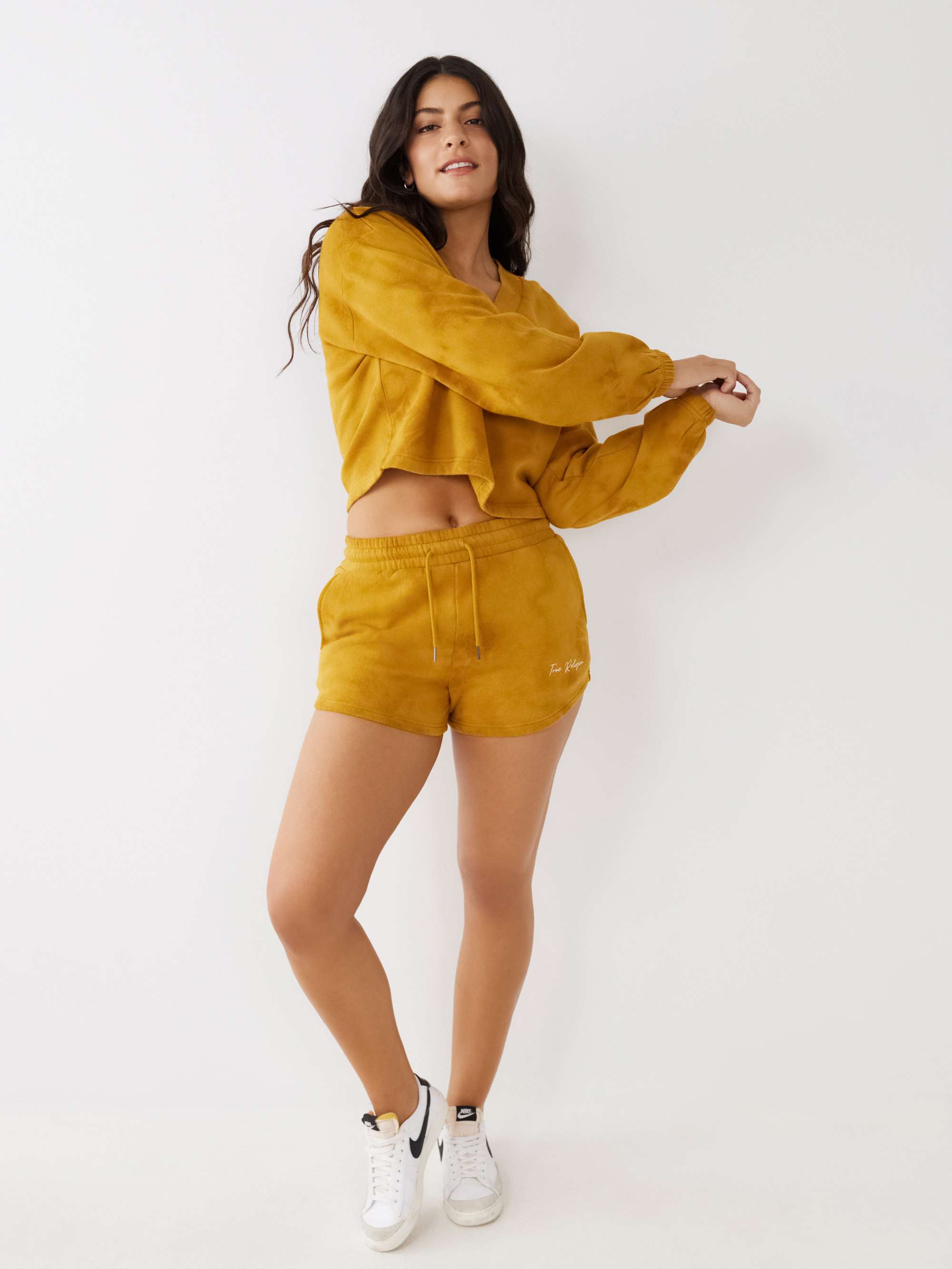TIE DYE LOGO CROP SWEATSHIRT