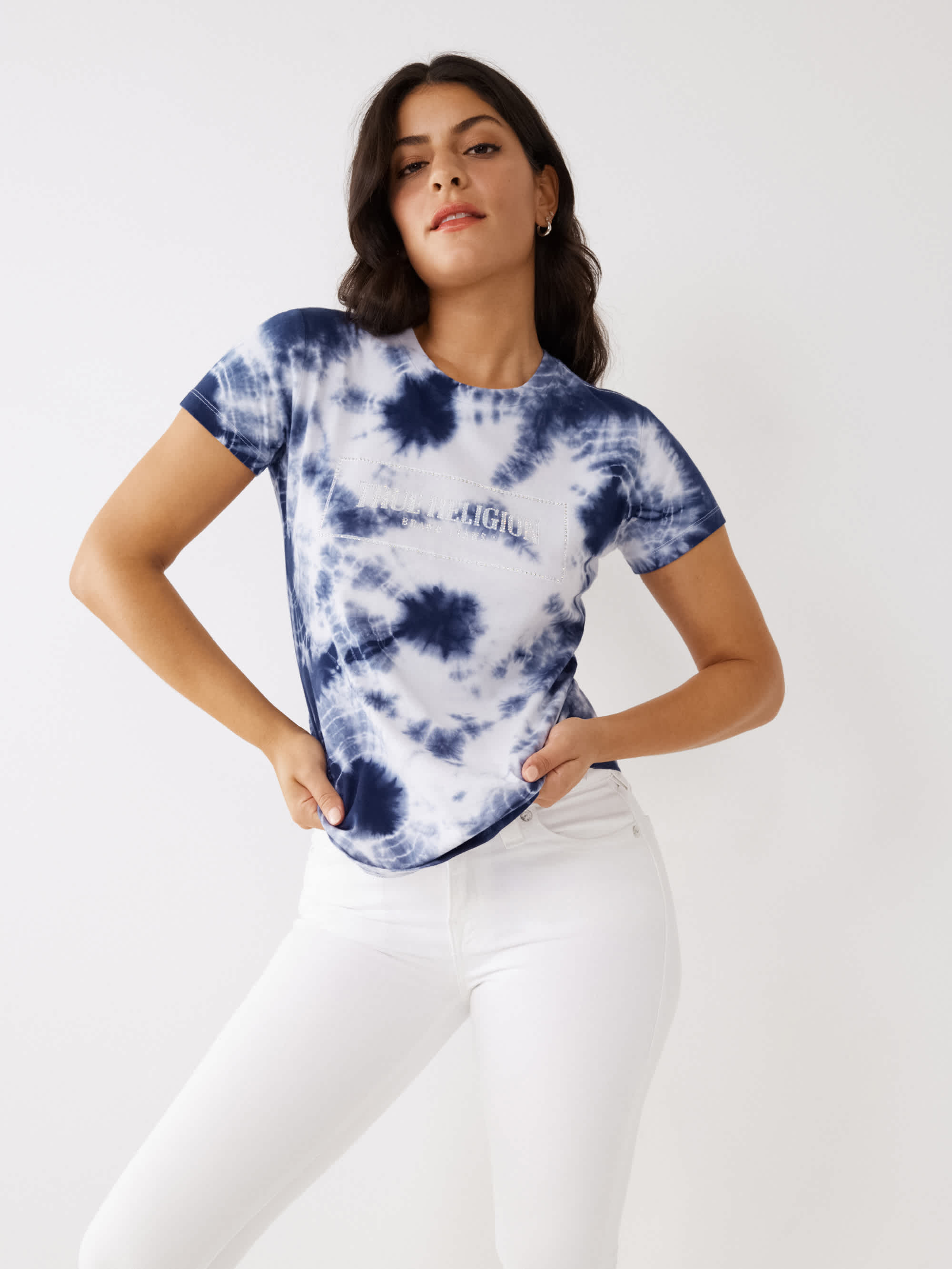 TIE DYE CRYSTAL LOGO TEE