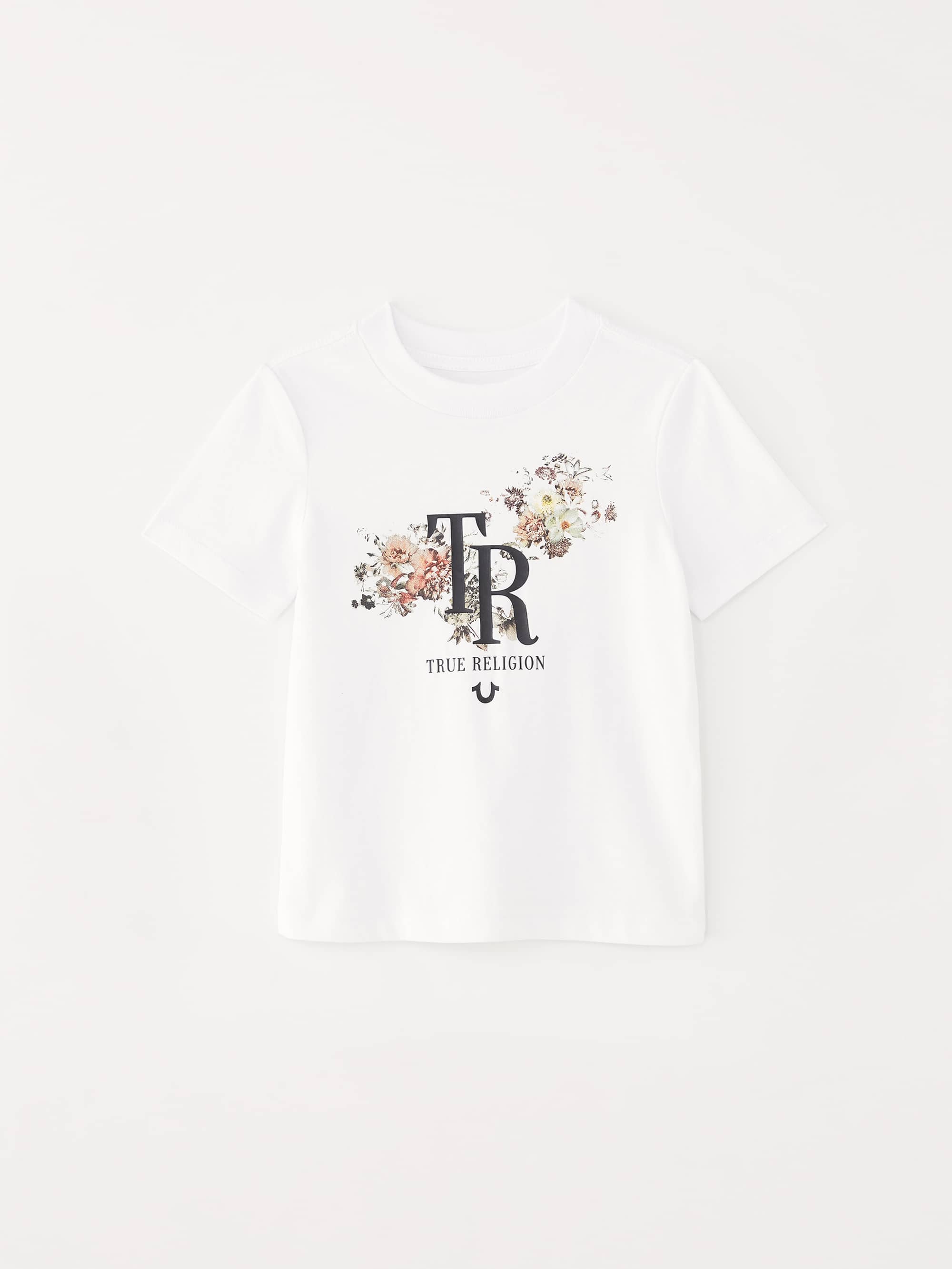 GIRLS FLORAL LOGO TEE