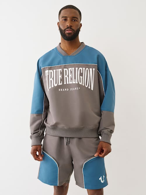 True Religion Colorblock Boxy Pullover