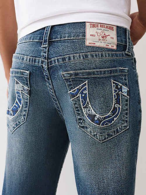 True Religion Men's Billy Bandana Horseshoe Bootcut Jean In Blue