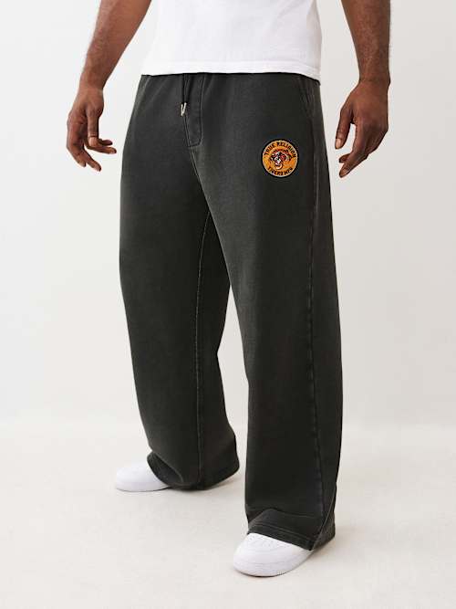 True Religion Vintage Tiger Baggy Sweatpant In Black