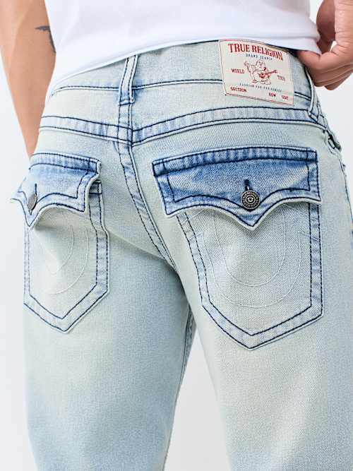 True Religion Men's Billy Big T Flap Bootcut Jean 34" In Blue