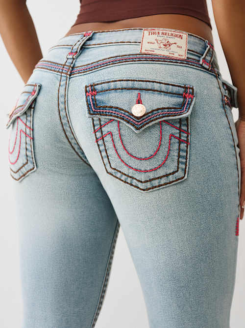 True Religion Women's Joey Low Rise Super T Flare Jean In Animal Print