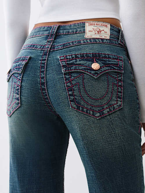 True Religion Women's Katrina High Rise Big T Flare Jean In Blue