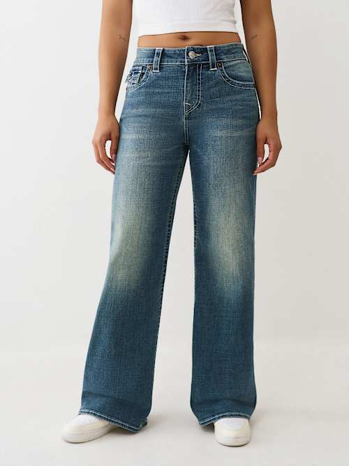 True Religion Women's Bobbi Baggy Jean In Blue