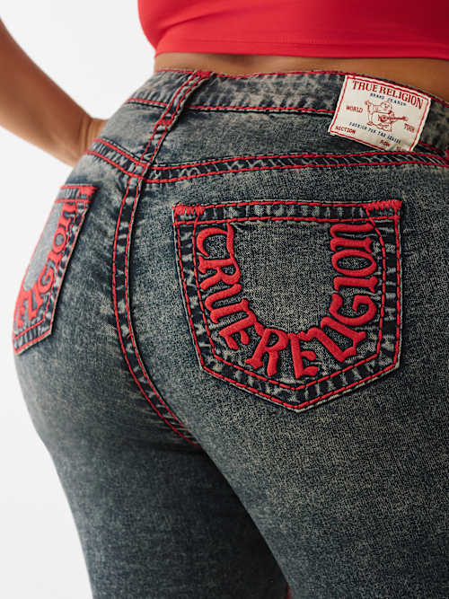 True Religion Women's Plus Becca Super T Bootcut Jean In Blue