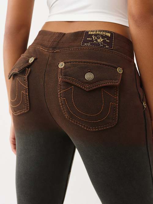 True Religion Women's Washed Big T Bootcut Sweatpants In Burgundy