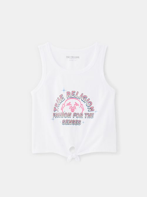True Religion Girls Sparkle  Tank Top In White