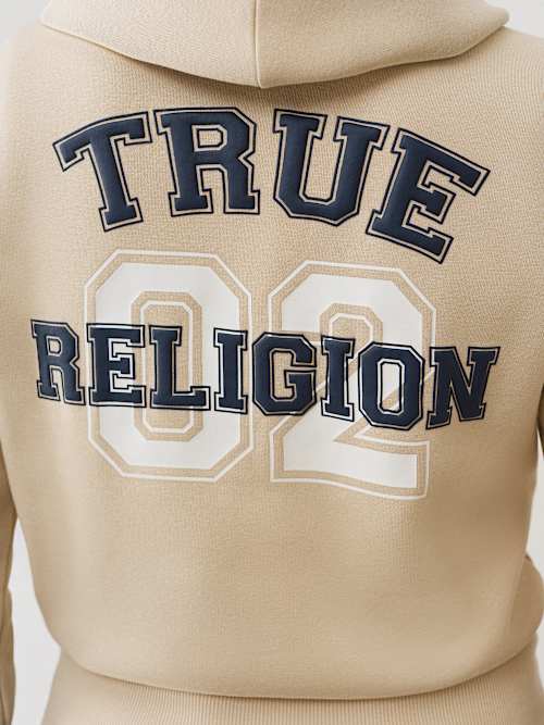 True Religion Women's Contrast Stitch Zip Hoodie In Brown