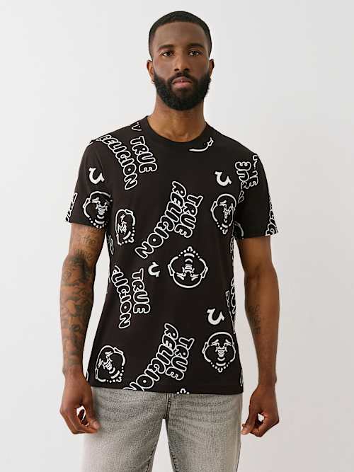 True Religion Men's Allover Bubble Logo T-shirt