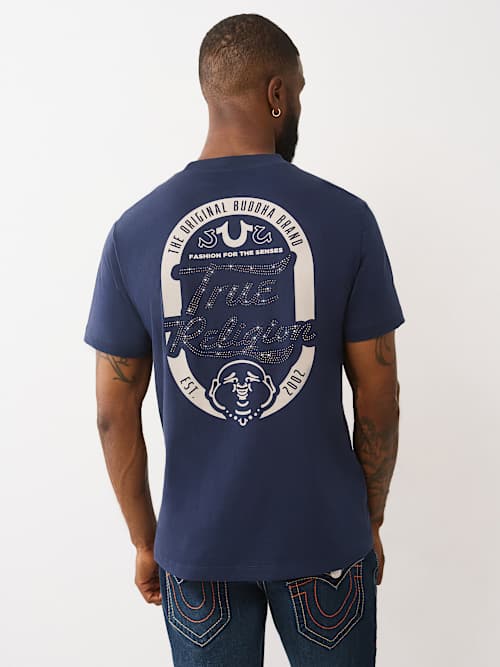 True Religion Men's Crystal Logo T-shirt In Blue