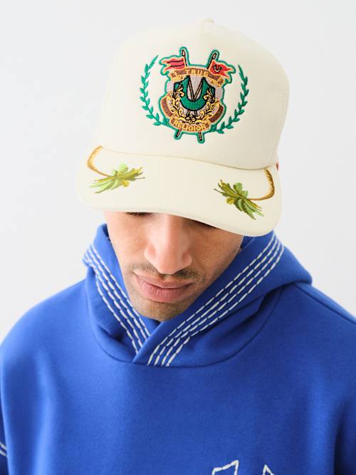 True Religion Embroidered Crest Trucker Hat