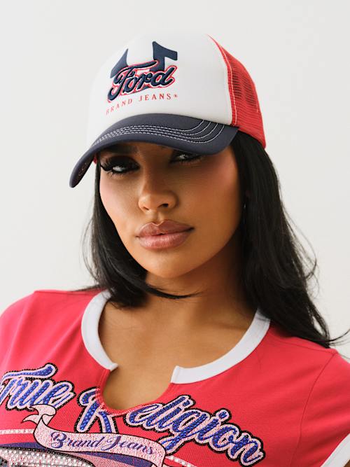 True Religion X Ford Trucker Hat In White