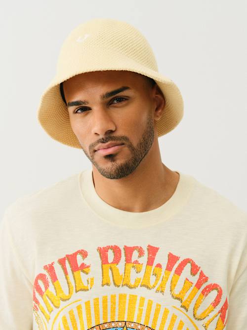 True Religion Crochet Horseshoe Bucket Hat