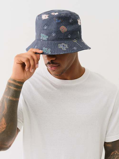 True Religion Groovy Denim Bucket Hat