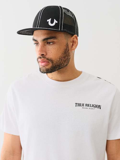 True Religion Flat Brim Horseshoe Trucker Hat
