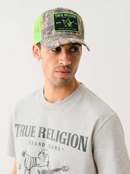 True Religion Buddha Camo Trucker Hat