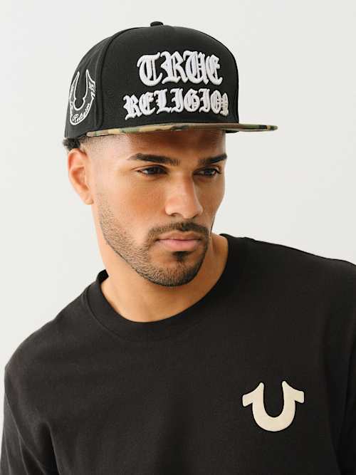 True Religion Logo Camo Brim Hat