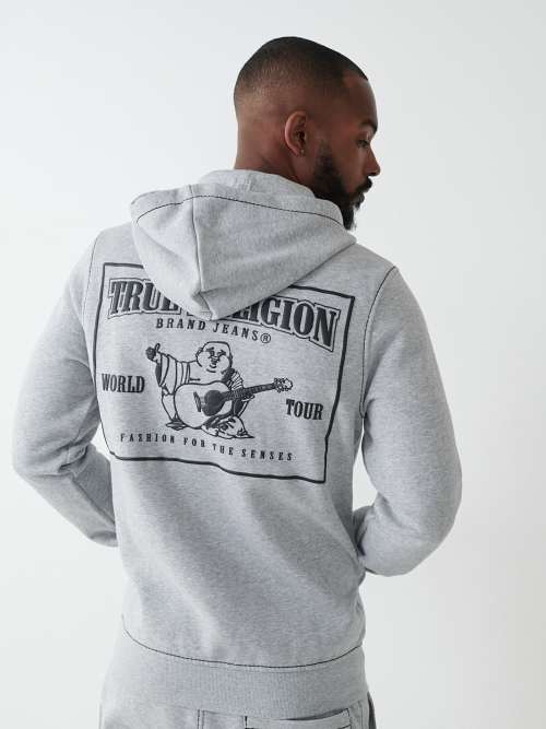 Gray true religion hoodie on sale