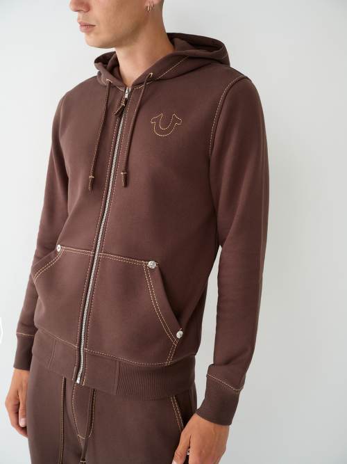 Brown true cheap religion hoodie