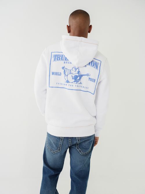 White true religion hoodie hot sale