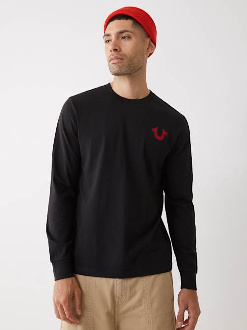 ФУТБОЛКА С КЛАССИЧЕСКИМ ЛОГОТИПОМ И ДЛИННЫМИ РУКАВАМИ