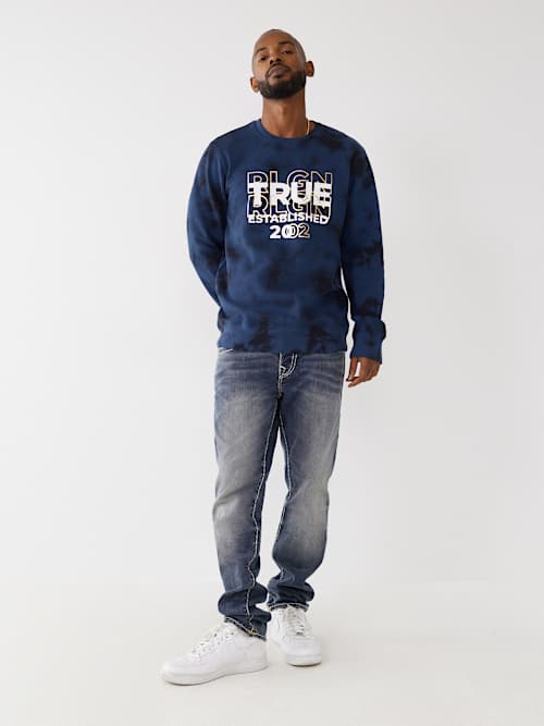 ТОЛСТОВКА С КРУГЛЫМ ВЫРЕЗОМ И ЛОГОТИПОМ TIE DYE