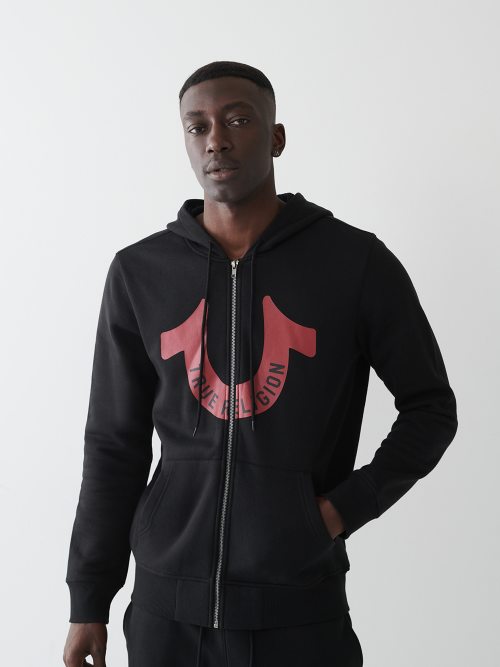 True religion logo hot sale tape hoodie