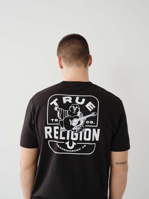 True Religion Men's Short Sleeve Sunflower Trademark Tee, Jet Black, Small  : : Clothing, Shoes & Accessories