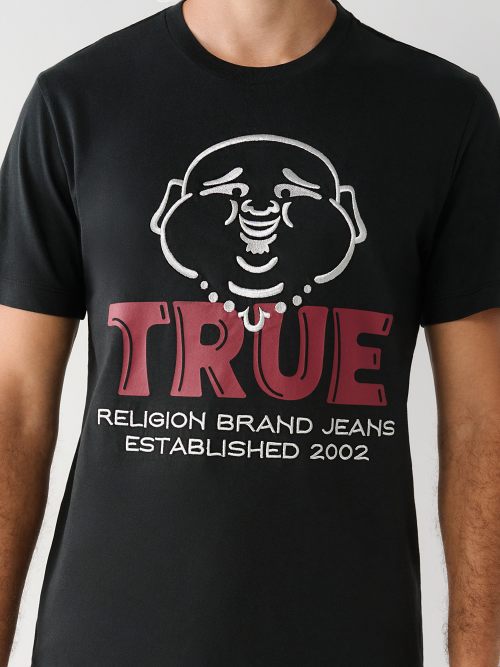 Buy True Religion Men's Short Sleeve Stud Embellished Immortal Tee, Washed  Black, XXXL at