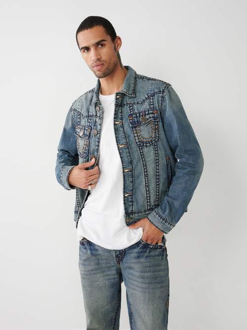 White true religion sale jean jacket