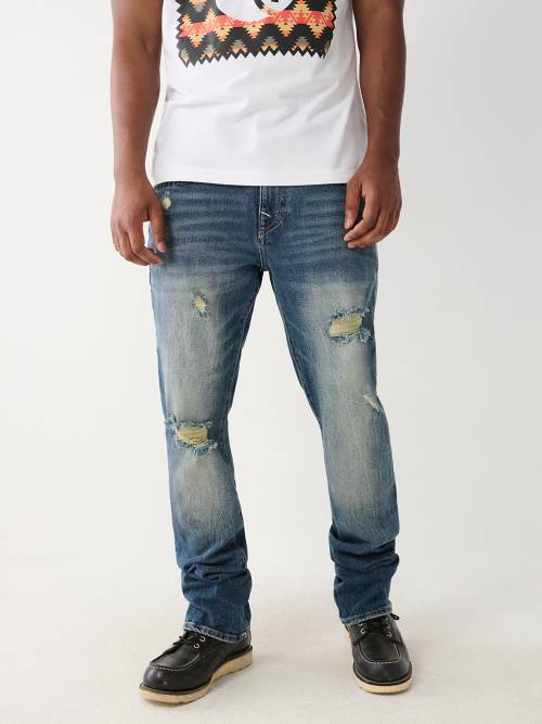 Men's Fashion Ripped Jeans Red 29 at  Men's Clothing store