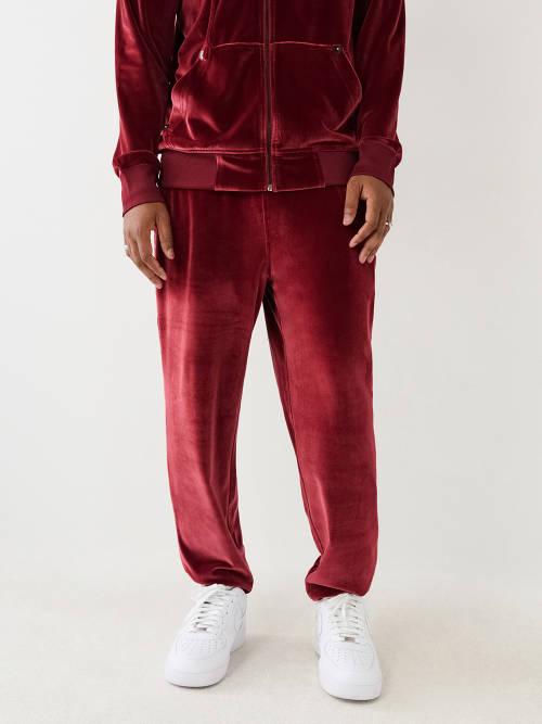 Mens Red, White and Blue Velour Pants, Sweatpants