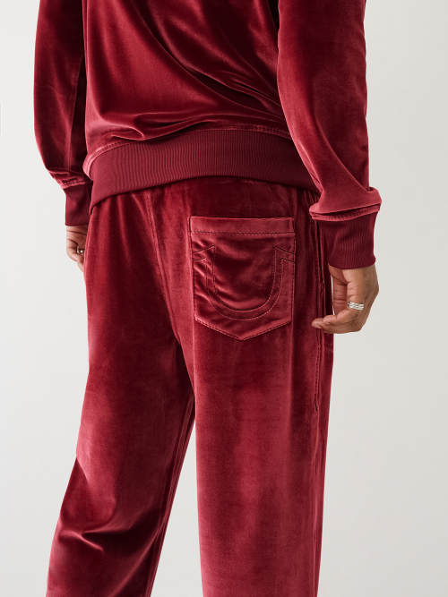 Mens Red, White and Blue Velour Pants, Sweatpants