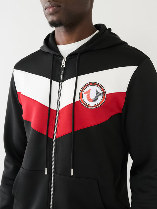 TRUE RELIGION LOGO PATCH ZIP HOODIE
