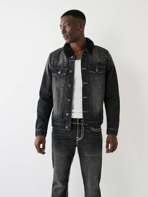 TRUE RELIGION TAPE TRIM JIMMY DENIM JACKET