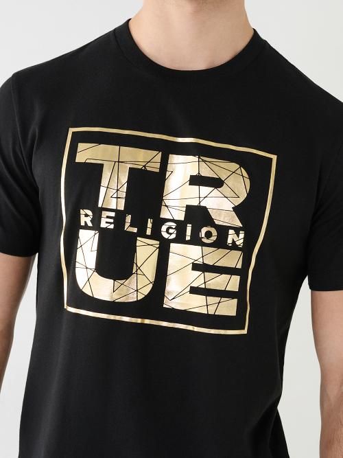 Buy True Religion Men's Short Sleeve Stud Embellished Immortal Tee, Washed  Black, XXXL at