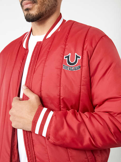 Мужской бомбер True Religion HS Logo стеганый, черный