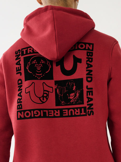 True religion fashion black and red hoodie