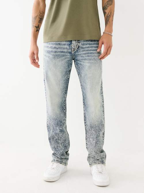 Shop True Religion Men Blue Washed Straight Fit Jeans