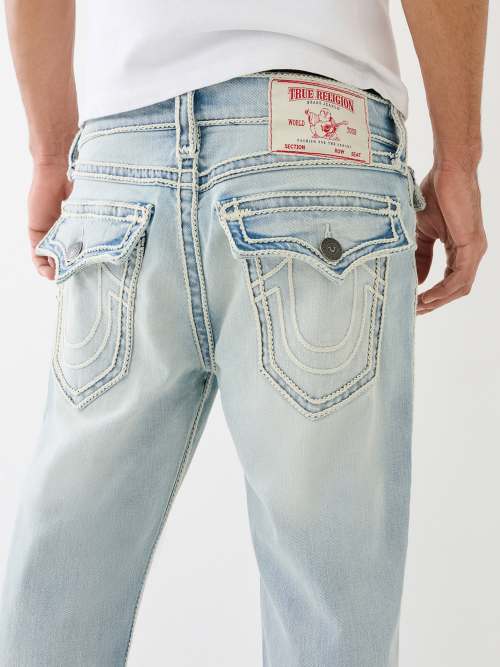 True religion blue hot sale jeans white stitching