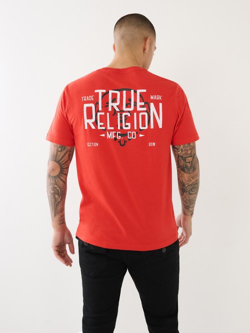 Red and blue 2024 true religion shirt