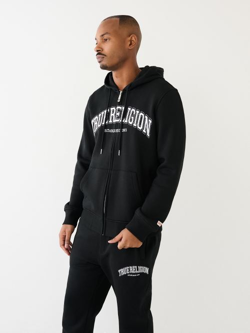 True religion black shop and red hoodie