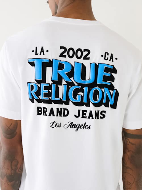 ФУТБОЛКА С ПЫШНЫМ ПРИНТОМ TRUE RELIGION ИЗ ФЛОКА