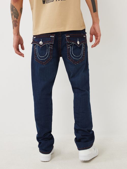 True Religion Men's Ricky Straight Leg Jean with Back Flap Pockets