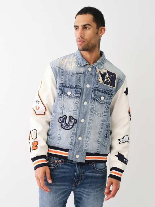 JIMMY DENIM VARSITY JACKET