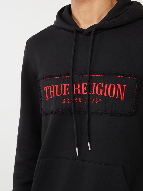 FRAYED ARCH LOGO HOODIE