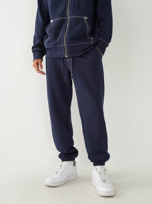 Navy Blue Contrast Hooded Tracksuit